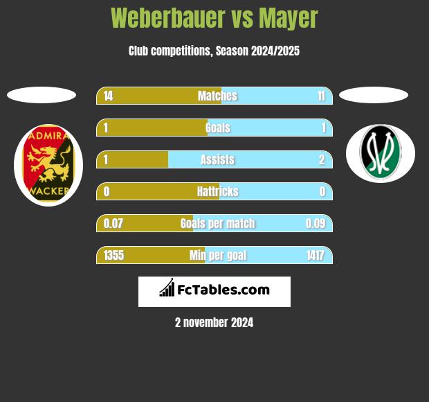 Weberbauer vs Mayer h2h player stats