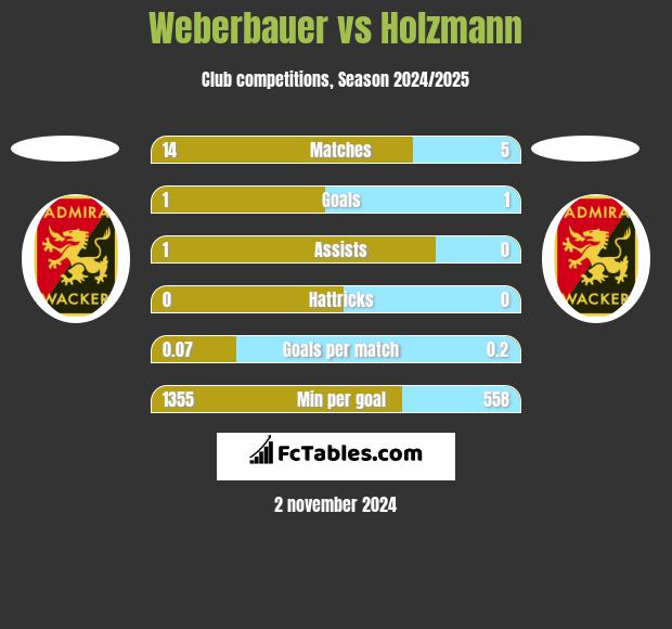 Weberbauer vs Holzmann h2h player stats