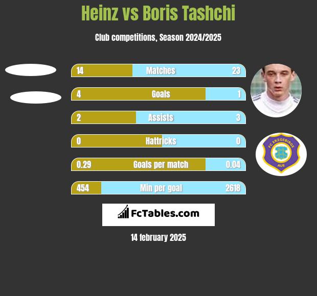 Heinz vs Boris Tashchi h2h player stats