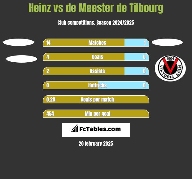 Heinz vs de Meester de Tilbourg h2h player stats