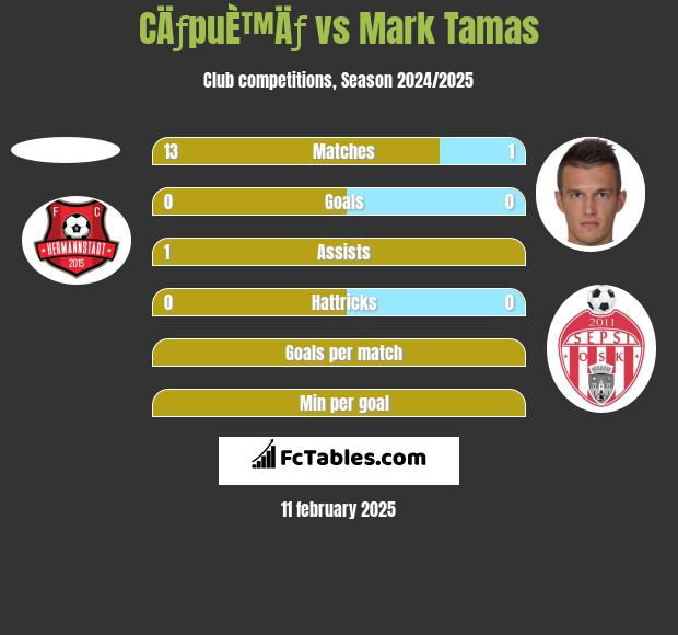 CÄƒpuÈ™Äƒ vs Mark Tamas h2h player stats