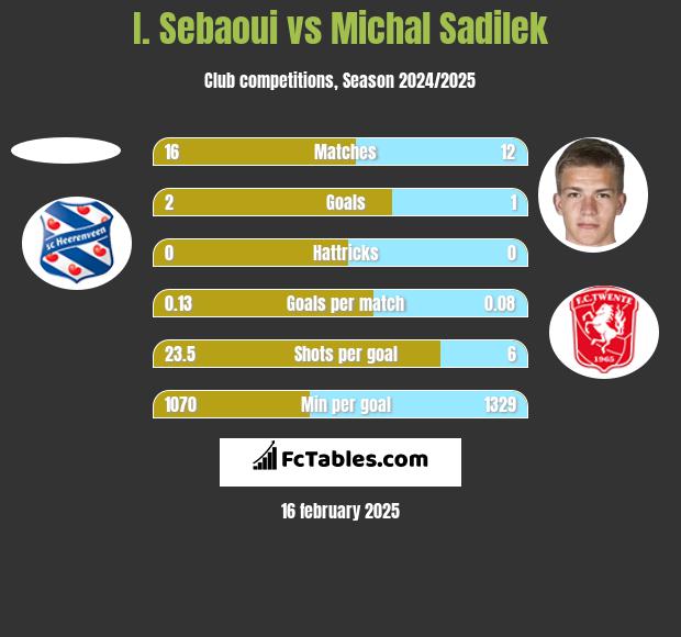 I. Sebaoui vs Michal Sadilek h2h player stats