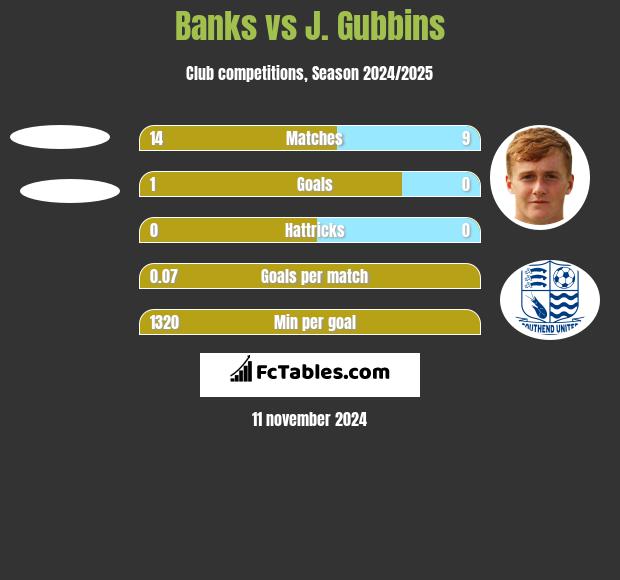 Banks vs J. Gubbins h2h player stats