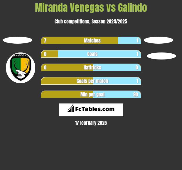 Miranda Venegas vs Galindo h2h player stats