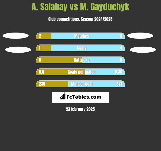 A. Salabay vs M. Gayduchyk h2h player stats