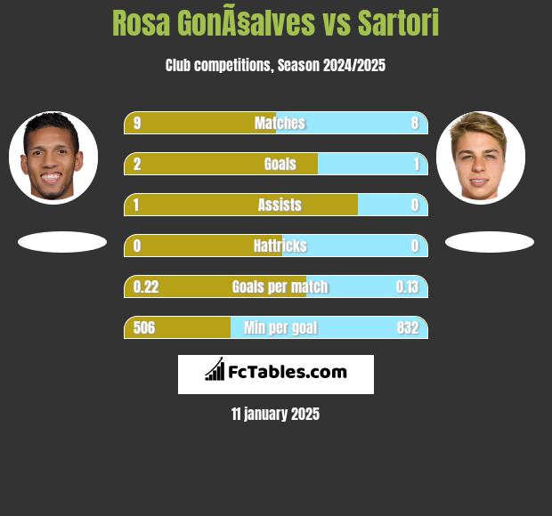 Rosa GonÃ§alves vs Sartori h2h player stats