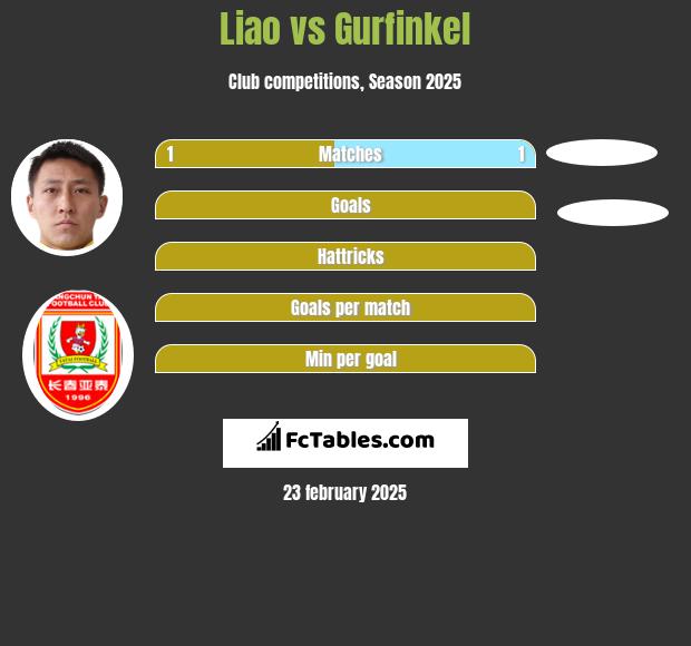 Liao vs Gurfinkel h2h player stats