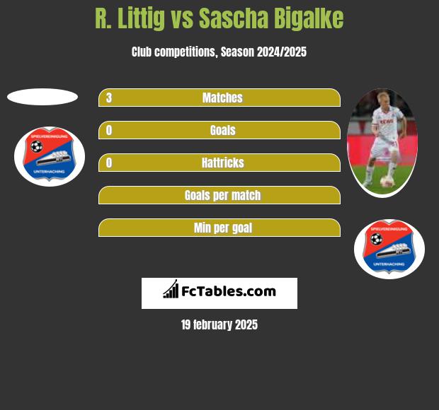 R. Littig vs Sascha Bigalke h2h player stats