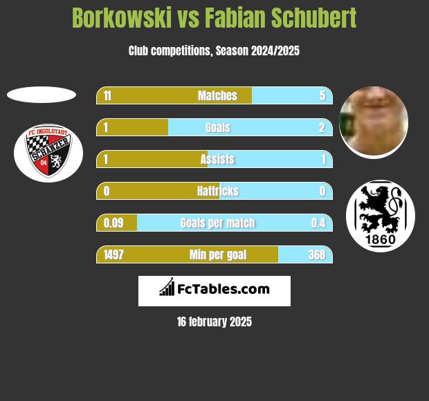 Borkowski vs Fabian Schubert h2h player stats