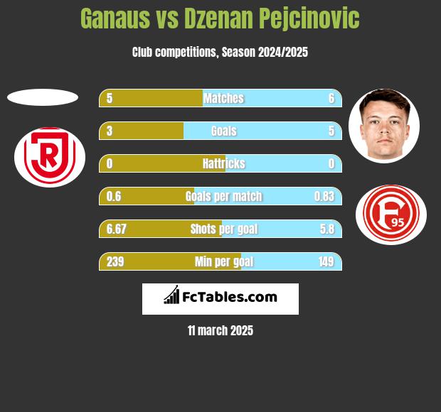 Ganaus vs Dzenan Pejcinovic h2h player stats