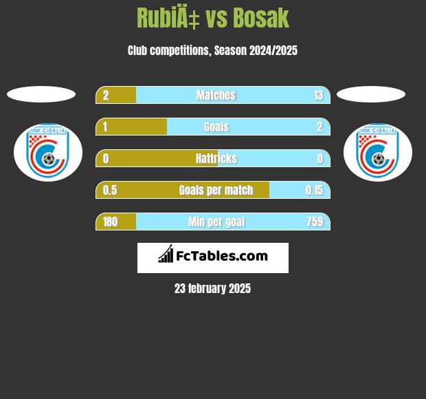 RubiÄ‡ vs Bosak h2h player stats