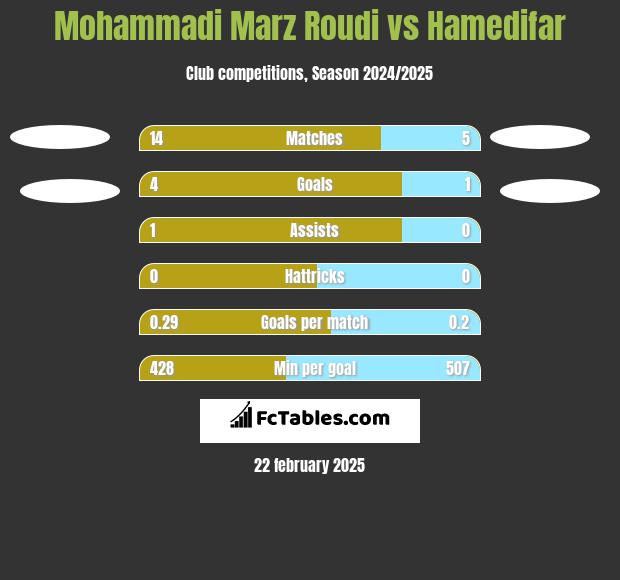 Mohammadi Marz Roudi vs Hamedifar h2h player stats