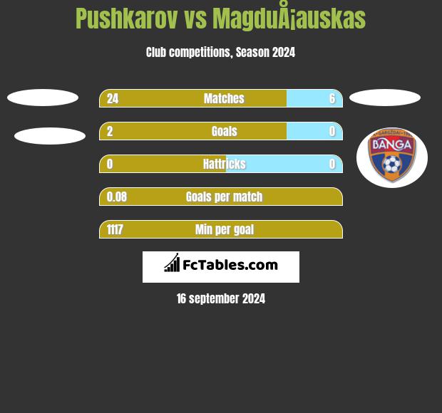 Pushkarov vs MagduÅ¡auskas h2h player stats