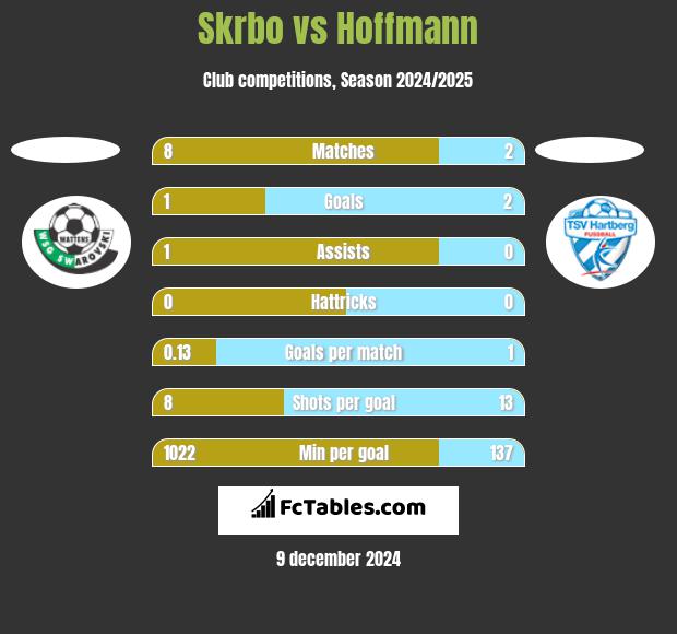 Skrbo vs Hoffmann h2h player stats