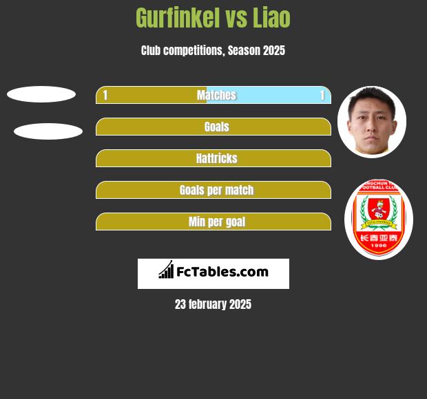 Gurfinkel vs Liao h2h player stats