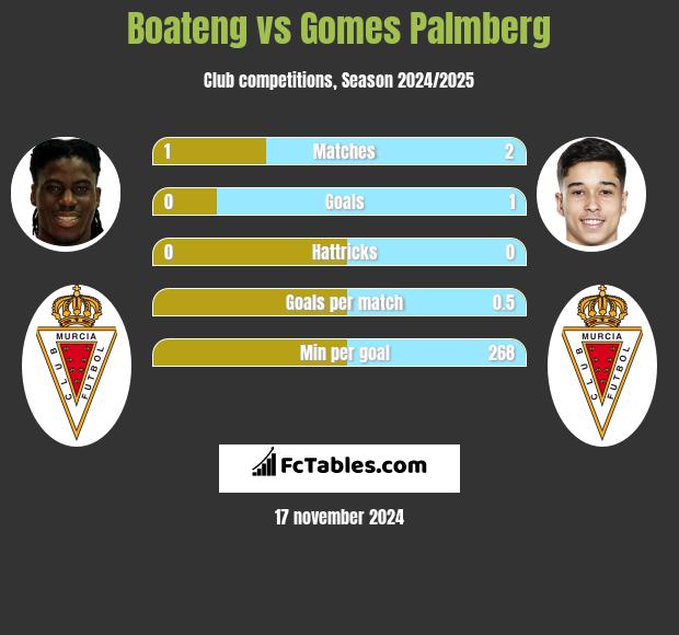 Boateng vs Gomes Palmberg h2h player stats