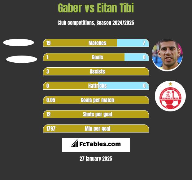 Gaber vs Eitan Tibi h2h player stats