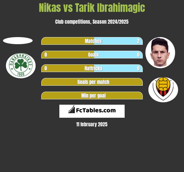 Nikas vs Tarik Ibrahimagic h2h player stats