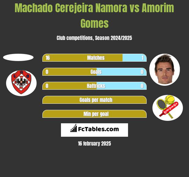 Machado Cerejeira Namora vs Amorim Gomes h2h player stats