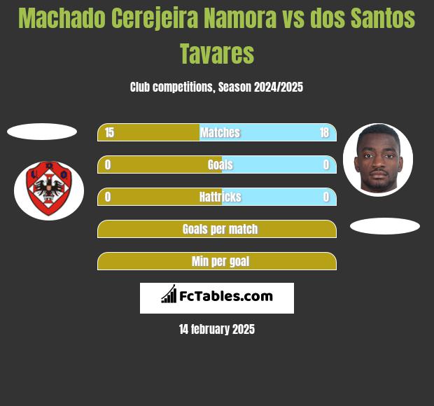 Machado Cerejeira Namora vs dos Santos Tavares h2h player stats