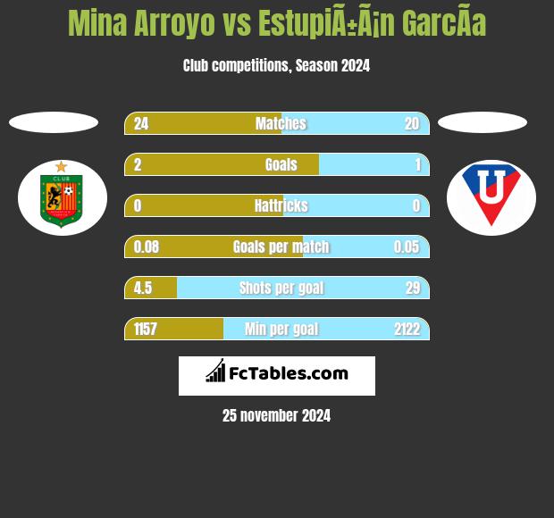 Mina Arroyo vs EstupiÃ±Ã¡n GarcÃ­a h2h player stats