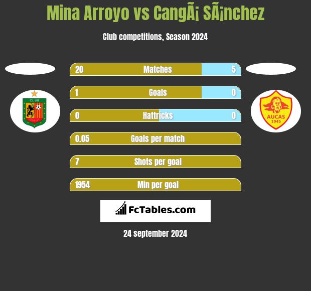 Mina Arroyo vs CangÃ¡ SÃ¡nchez h2h player stats