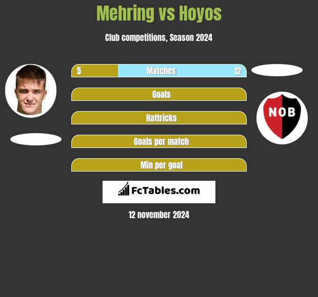 Mehring vs Hoyos h2h player stats