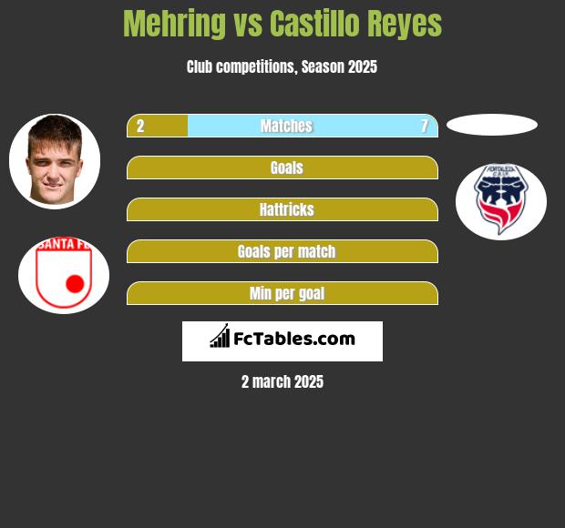 Mehring vs Castillo Reyes h2h player stats