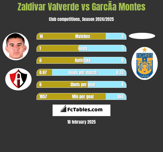 Zaldivar Valverde vs GarcÃ­a Montes h2h player stats