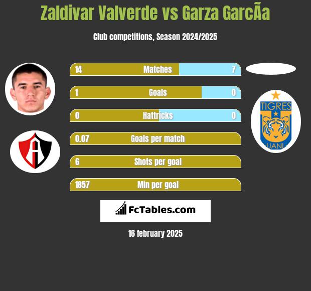 Zaldivar Valverde vs Garza GarcÃ­a h2h player stats