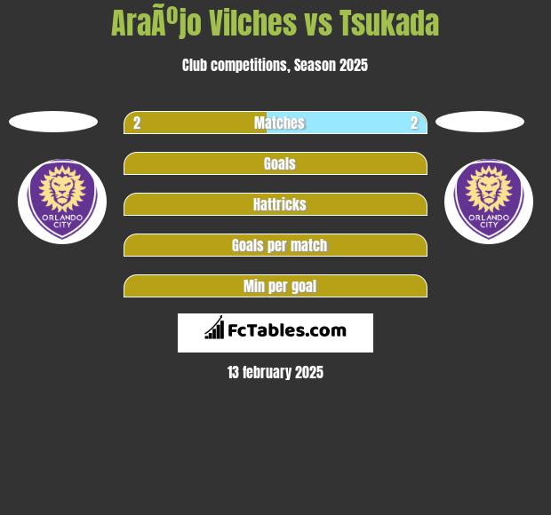 AraÃºjo Vilches vs Tsukada h2h player stats