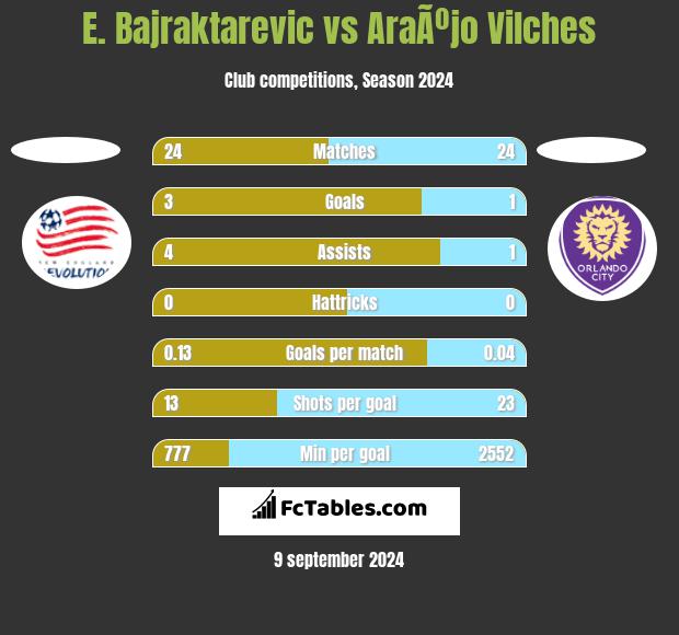 E. Bajraktarevic vs AraÃºjo Vilches h2h player stats