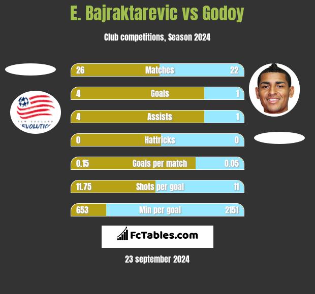 E. Bajraktarevic vs Godoy h2h player stats