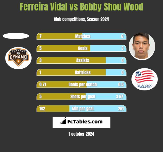 Ferreira Vidal vs Bobby Shou Wood h2h player stats