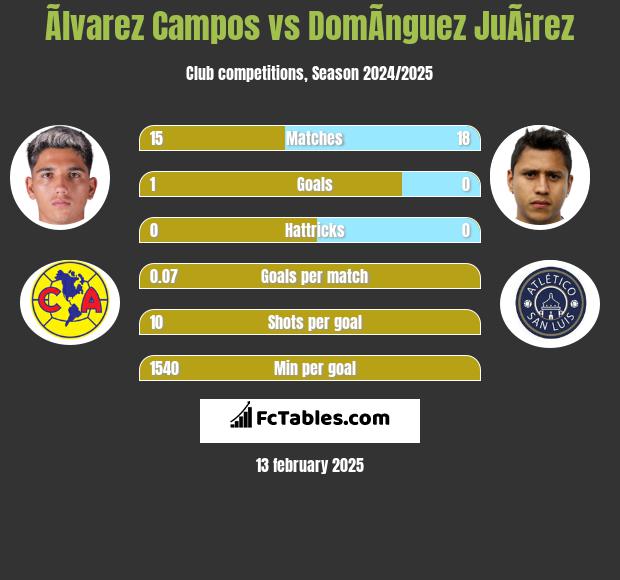 Ãlvarez Campos vs DomÃ­nguez JuÃ¡rez h2h player stats