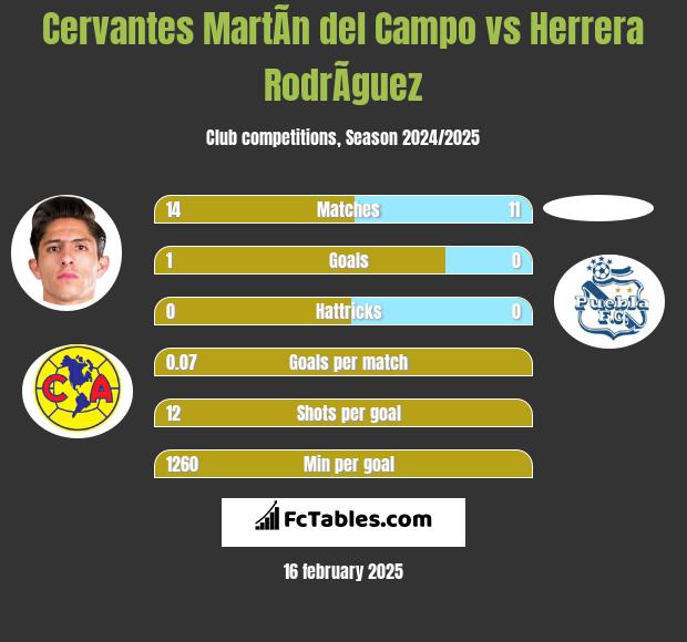 Cervantes MartÃ­n del Campo vs Herrera RodrÃ­guez h2h player stats