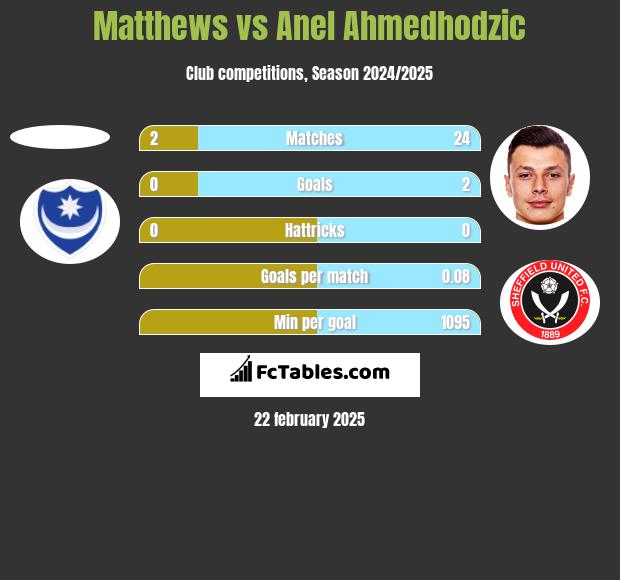 Matthews vs Anel Ahmedhodzic h2h player stats