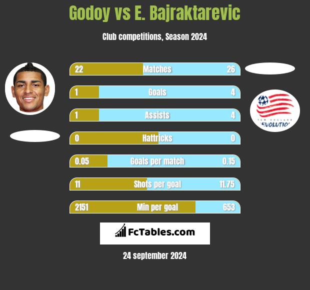 Godoy vs E. Bajraktarevic h2h player stats