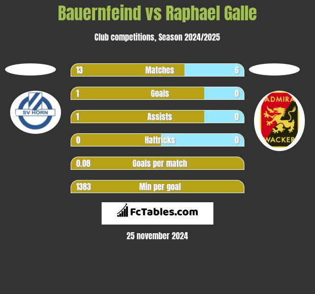 Bauernfeind vs Raphael Galle h2h player stats