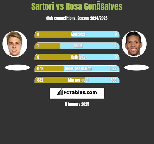 Sartori vs Rosa GonÃ§alves h2h player stats