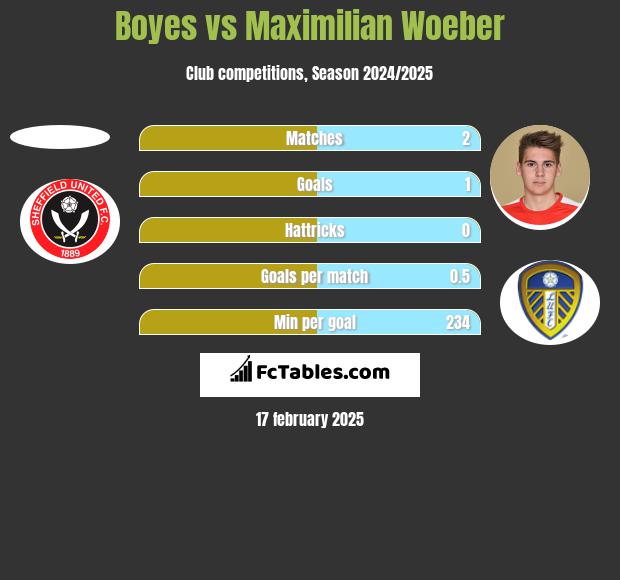 Boyes vs Maximilian Woeber h2h player stats