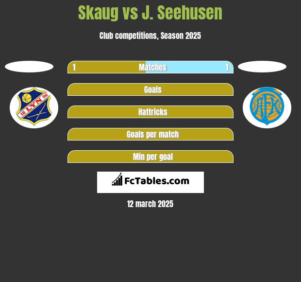 Skaug vs J. Seehusen h2h player stats