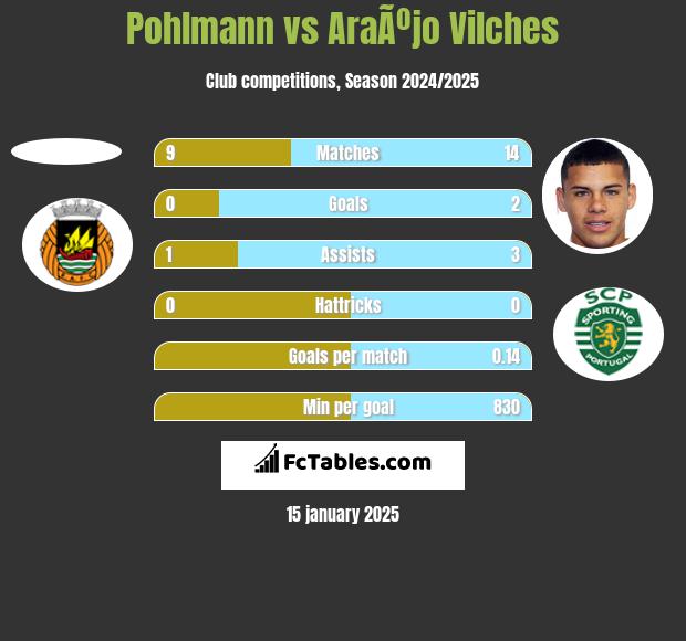 Pohlmann vs AraÃºjo Vilches h2h player stats