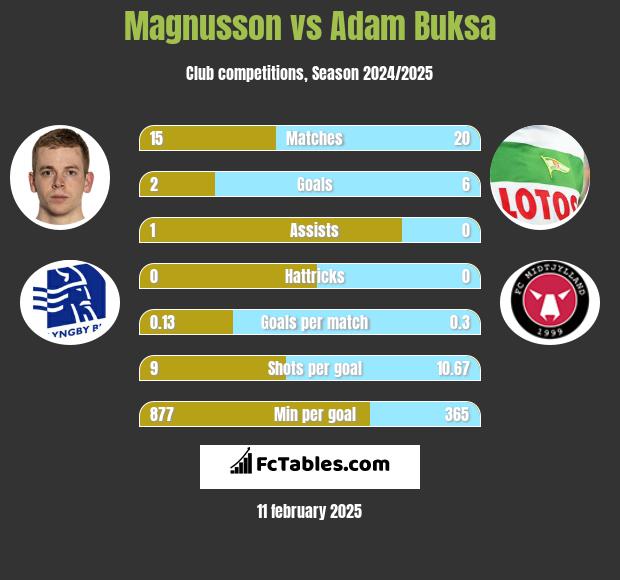 Magnusson vs Adam Buksa h2h player stats