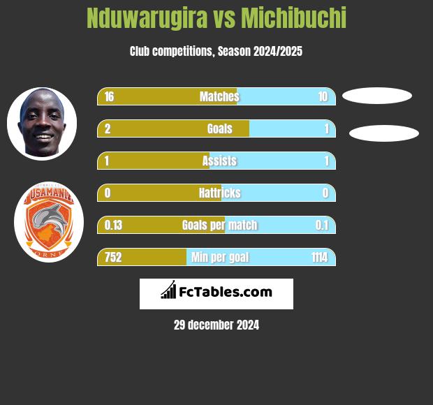 Nduwarugira vs Michibuchi h2h player stats