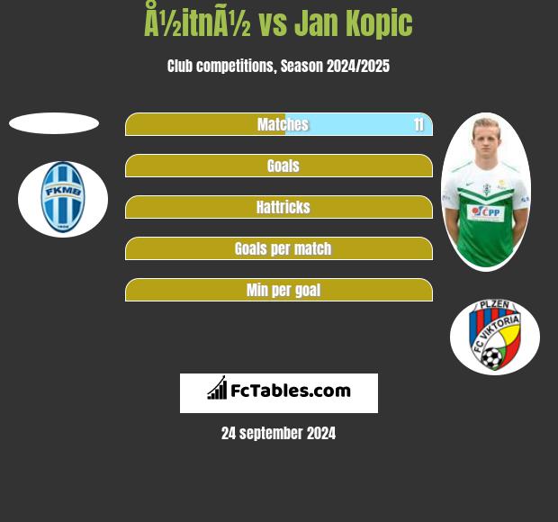 Å½itnÃ½ vs Jan Kopic h2h player stats