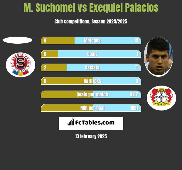 M. Suchomel vs Exequiel Palacios h2h player stats