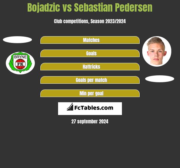 Bojadzic vs Sebastian Pedersen h2h player stats