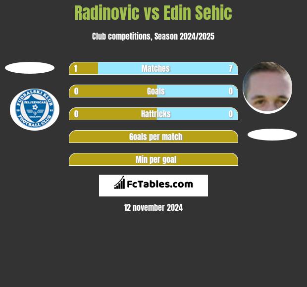 Radinovic vs Edin Sehic h2h player stats