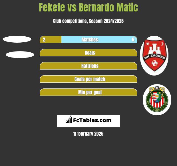 Fekete vs Bernardo Matic h2h player stats